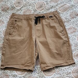 Hollister Tan Flat Front Shorts with Relaxed Fit